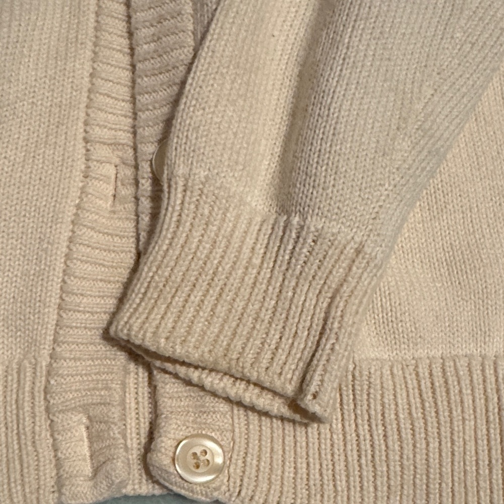 Hanna Andersson Cream Cardigan with Rainbow Stripes - Picture 5 of 6